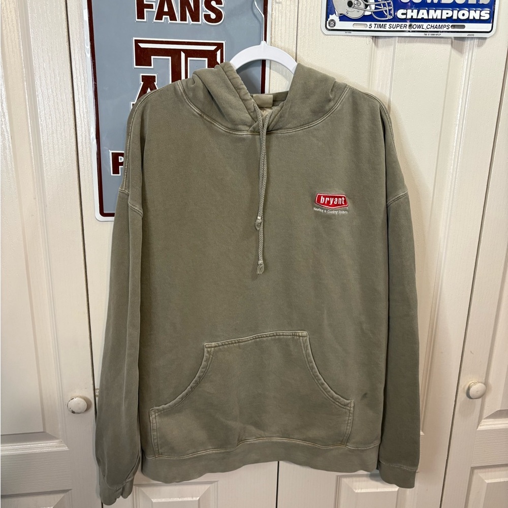 Olive Green Men's Hoodie - Picture 3 of 7